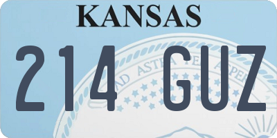 KS license plate 214GUZ