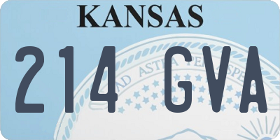 KS license plate 214GVA