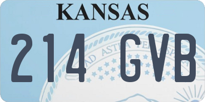 KS license plate 214GVB