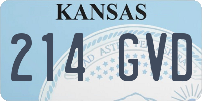 KS license plate 214GVD