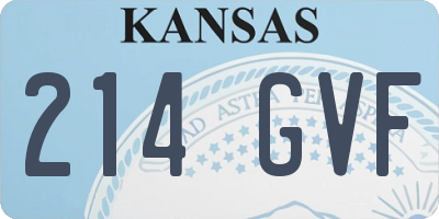 KS license plate 214GVF