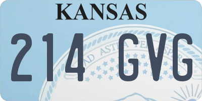 KS license plate 214GVG