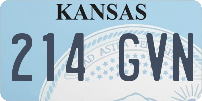 KS license plate 214GVN