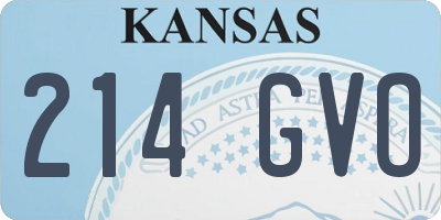 KS license plate 214GVO
