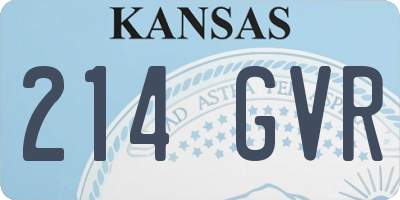 KS license plate 214GVR