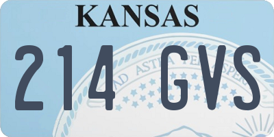 KS license plate 214GVS