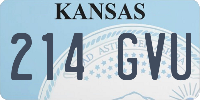 KS license plate 214GVU