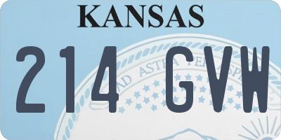 KS license plate 214GVW