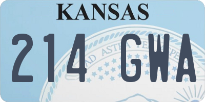 KS license plate 214GWA