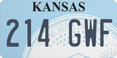 KS license plate 214GWF