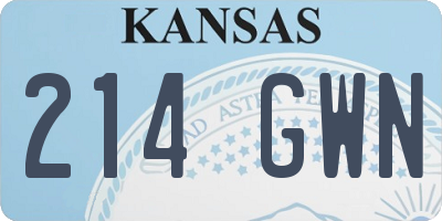 KS license plate 214GWN