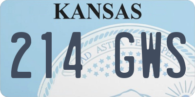 KS license plate 214GWS