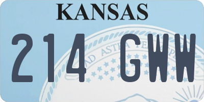 KS license plate 214GWW