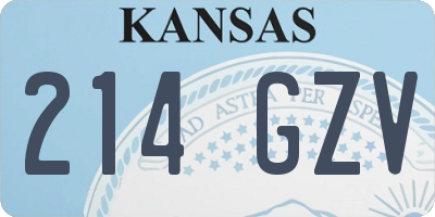 KS license plate 214GZV