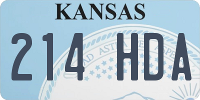 KS license plate 214HDA