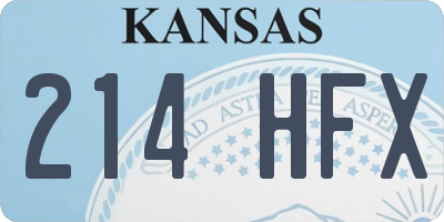 KS license plate 214HFX