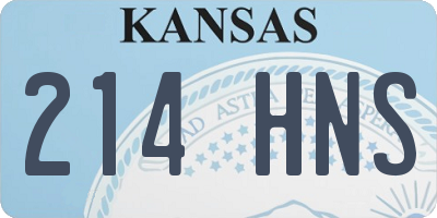 KS license plate 214HNS