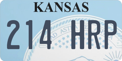 KS license plate 214HRP