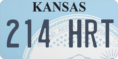 KS license plate 214HRT