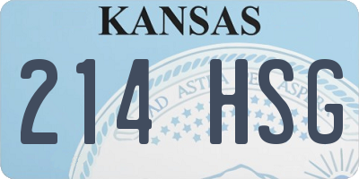 KS license plate 214HSG