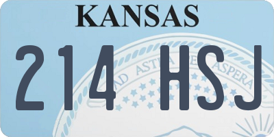 KS license plate 214HSJ