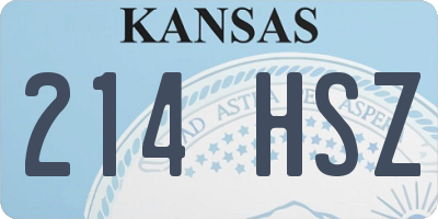 KS license plate 214HSZ