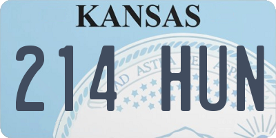 KS license plate 214HUN