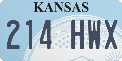 KS license plate 214HWX