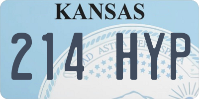KS license plate 214HYP