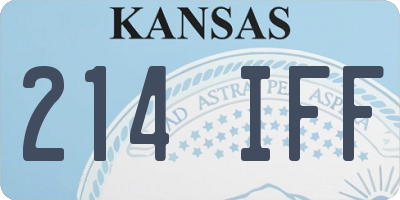 KS license plate 214IFF