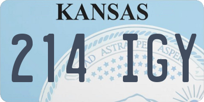KS license plate 214IGY
