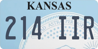KS license plate 214IIR