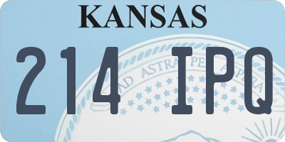 KS license plate 214IPQ