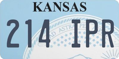 KS license plate 214IPR