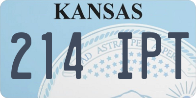 KS license plate 214IPT