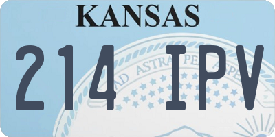 KS license plate 214IPV