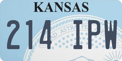 KS license plate 214IPW