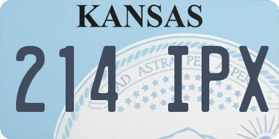 KS license plate 214IPX