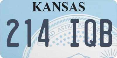 KS license plate 214IQB
