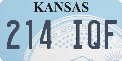 KS license plate 214IQF