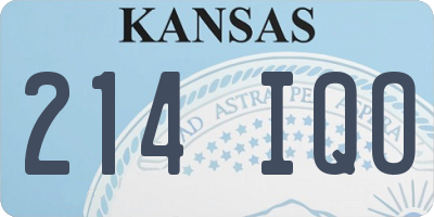 KS license plate 214IQO