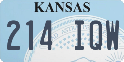 KS license plate 214IQW
