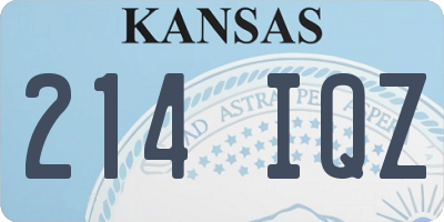 KS license plate 214IQZ