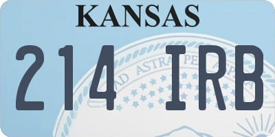 KS license plate 214IRB
