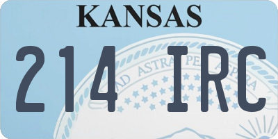 KS license plate 214IRC