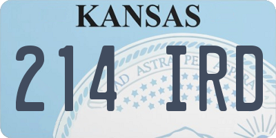 KS license plate 214IRD
