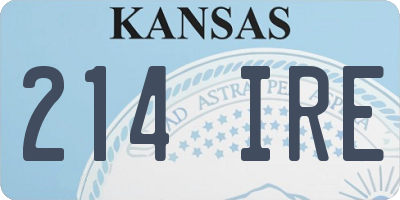 KS license plate 214IRE