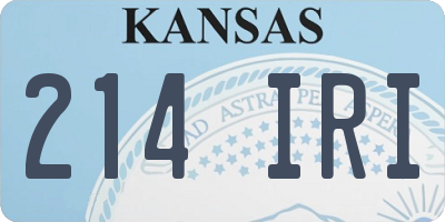 KS license plate 214IRI