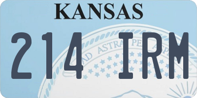 KS license plate 214IRM