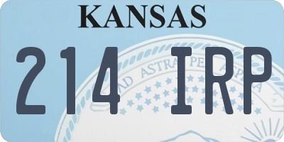 KS license plate 214IRP